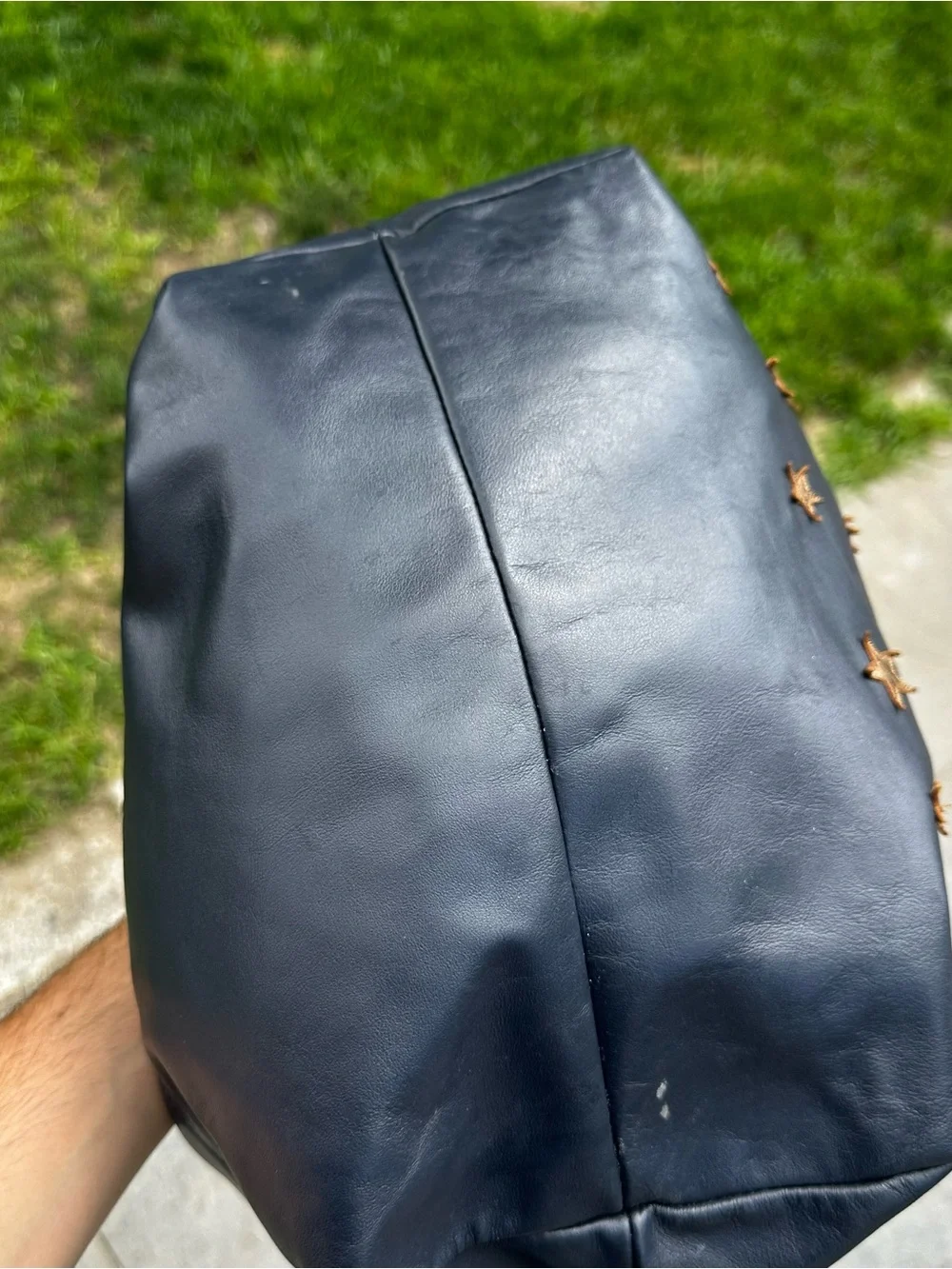 Red Valentino Leather Tote Bag Black With Stars